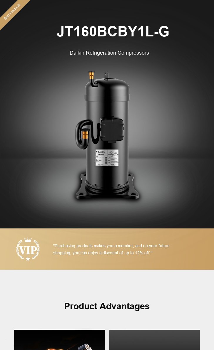 Daikin Compressor JT160BCBY1L-G, technical parameters pdf, structure diagram